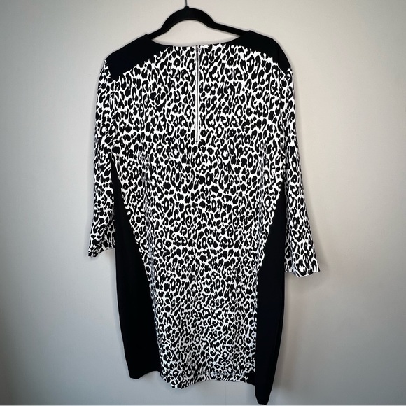 NWT Jones New York white and black leopard print stretch tunic dress size 16 - Picture 7 of 9